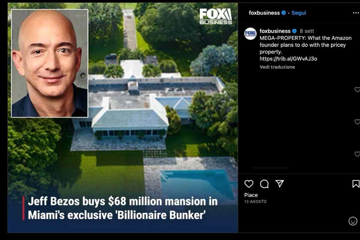 Jeff Bezos e i dettagli della sua nuova super villa