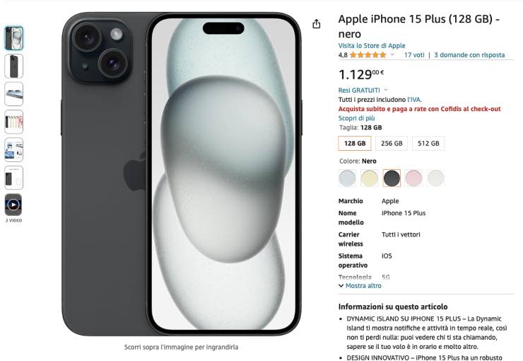 Amazon disponibilizou o iPhone 15 Plus