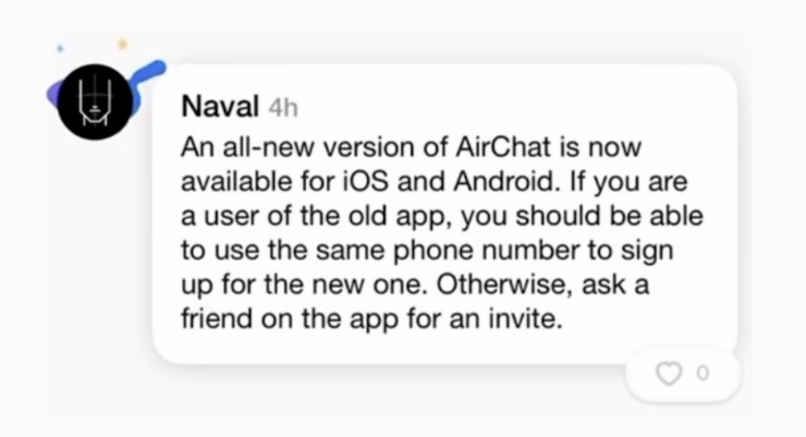 arriva la nuova versione di airchat