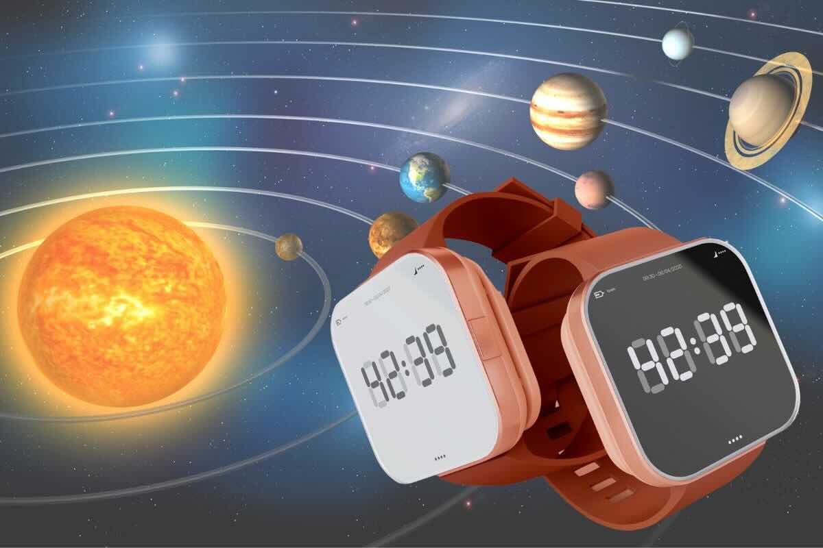 l'orologio che mostra l'ora dei pianeti