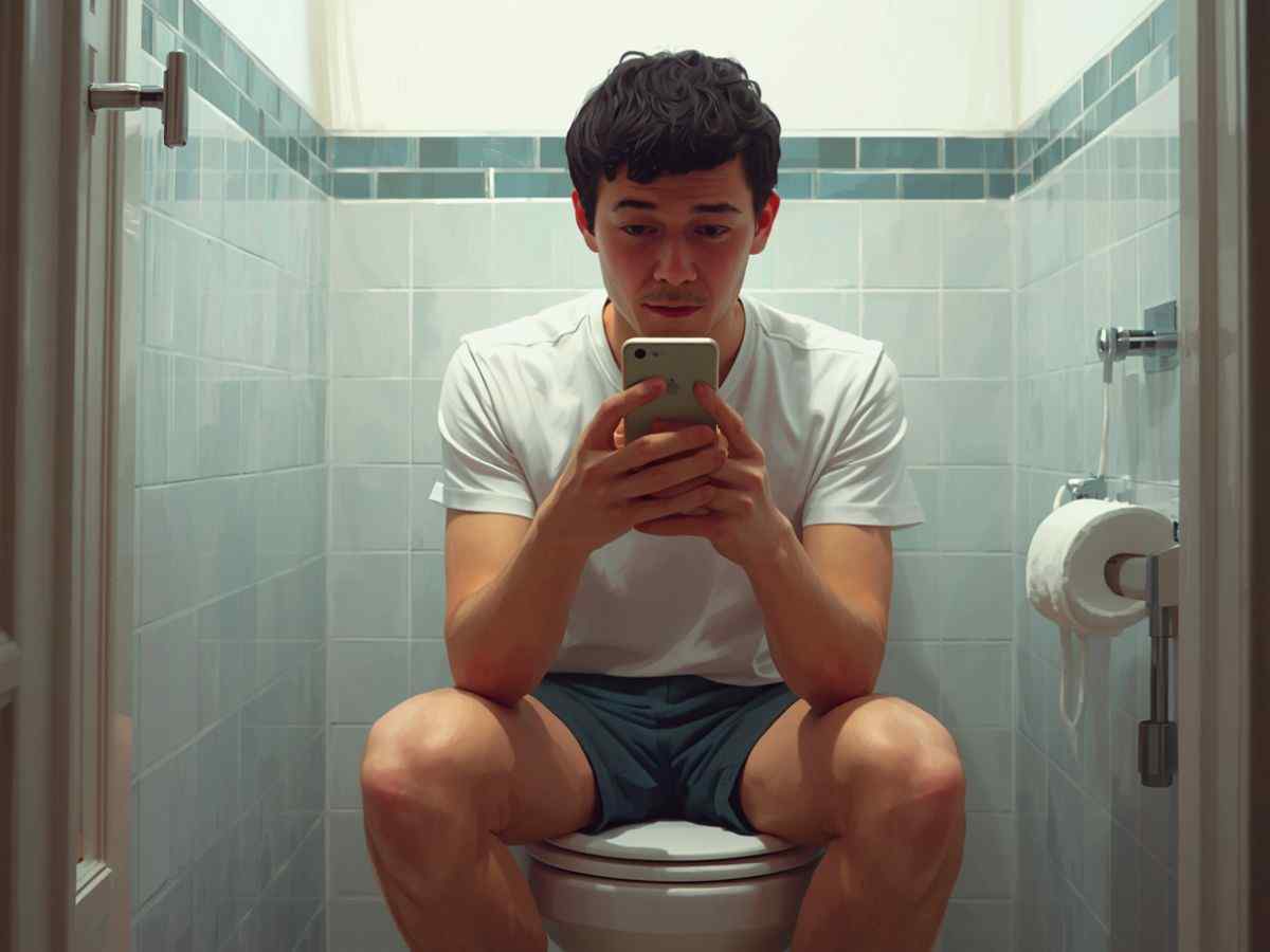 Persona seduta sul wc